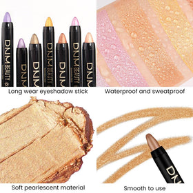 Different shades of evpct eye shadow sticks arranged