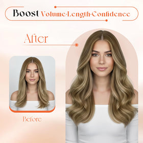 Different shades of Sunny Hair clip-in extensions displayed