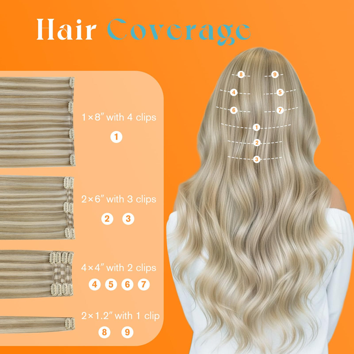Different shades of Sunny Hair extensions on display