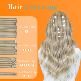 Different shades of Sunny Hair extensions on display