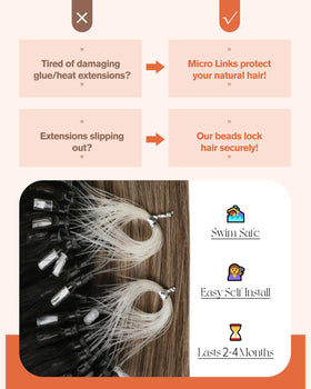 Different shades of Sunny Hair Micro Link Extensions