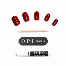 Different sizes of OPI On Point Big Candy Apple Red Press On Nails