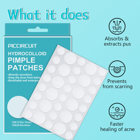 Different sizes of PICcircuit Pimple Patches displayed