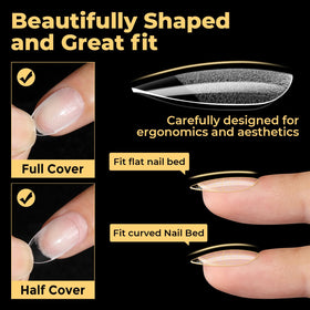 Different sizes of UNA GELLA Short Oval Almond Nail Tips
