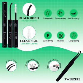 Different styles of lash clusters in LASHSUN kit