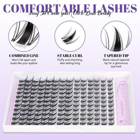 Different styles of lashes from QUAFFLY Lash Clusters Kit