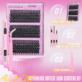 Different styles of TNFVLONEINS lash clusters
