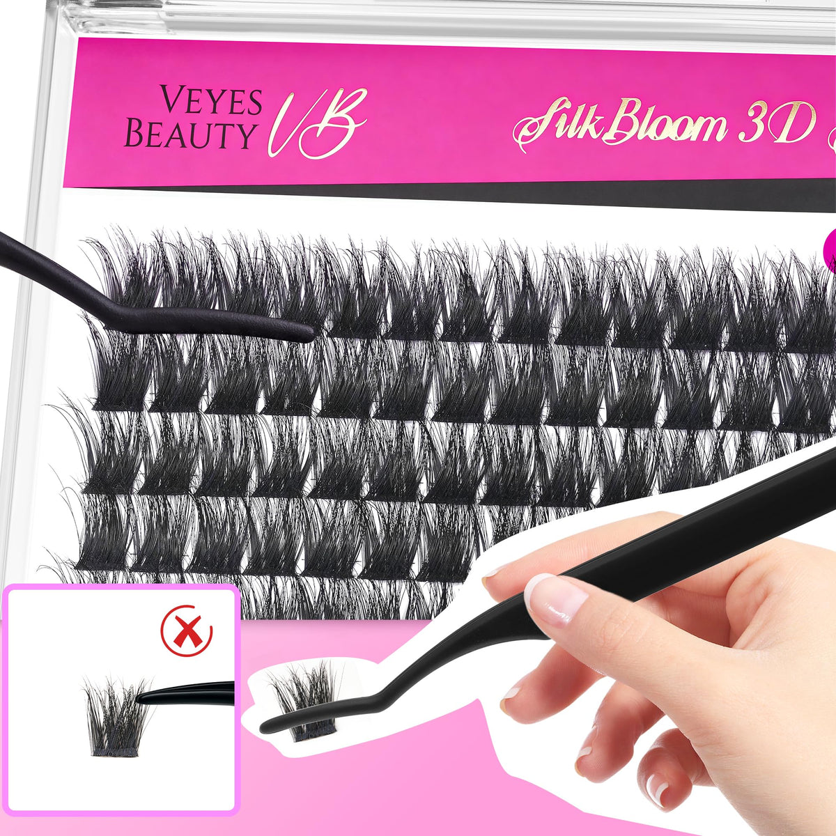 Different styles of VEYESBEAUTY Lash Clusters 12mm
