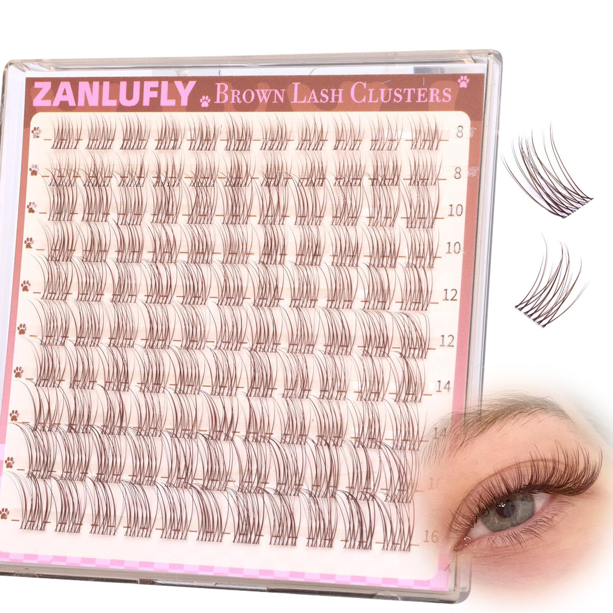 different styles of zanlufly brown lash clusters