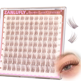 different styles of zanlufly brown lash clusters