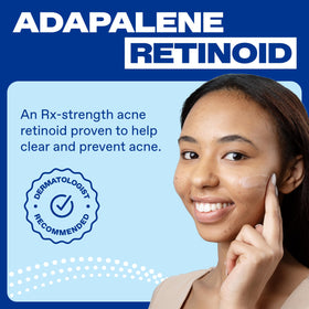 Differin Acne Gel 0.1% back view showing ingredients
