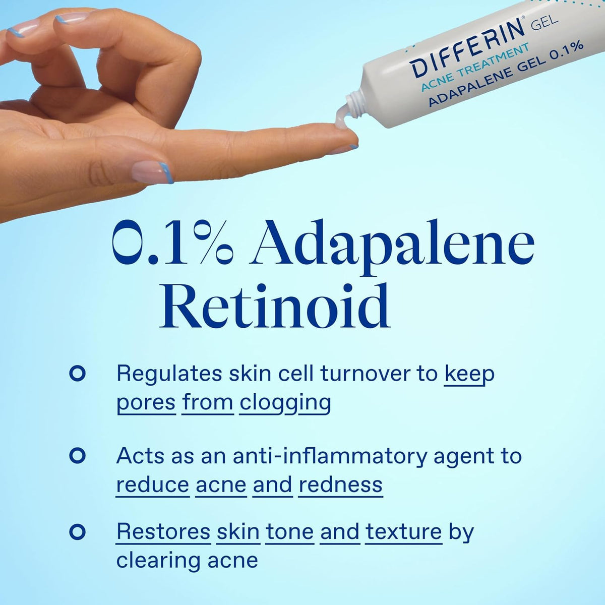 Differin Acne Gel 15g with ingredients list