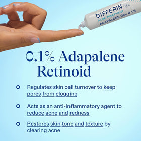 Differin Acne Gel 15g with ingredients list