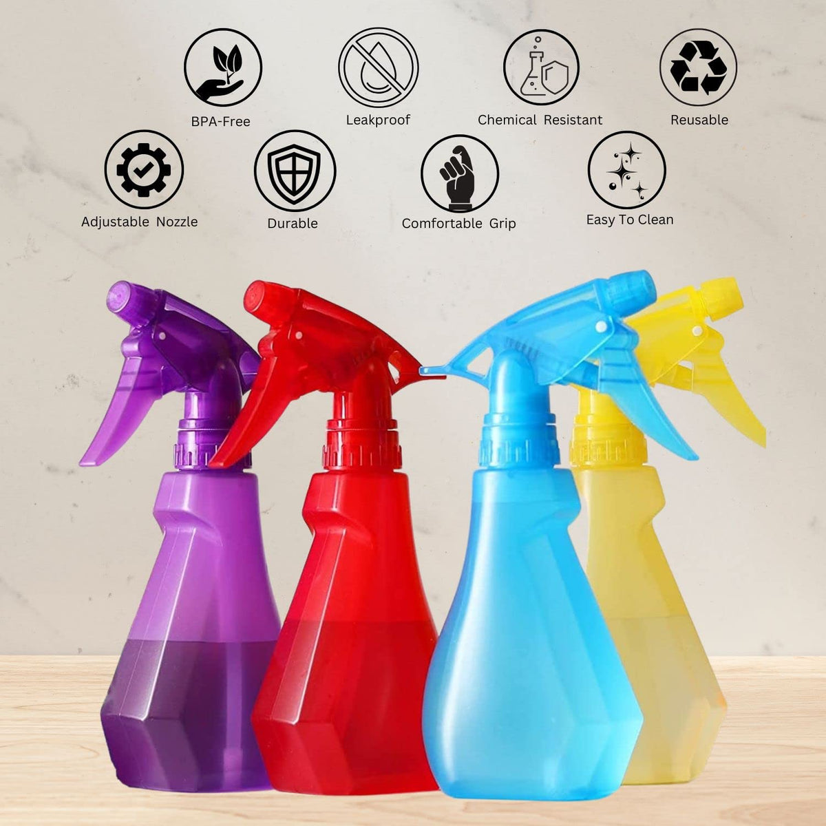 DilaBee 8oz spray bottles displayed on a clean surface