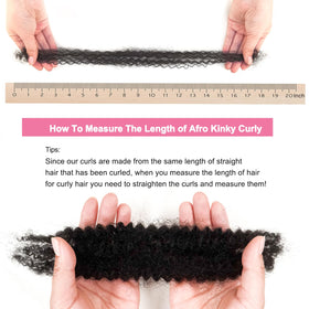 Dilekay Afro Kinkys Bulk Human Hair 18 Inch displayed with rat-tail comb