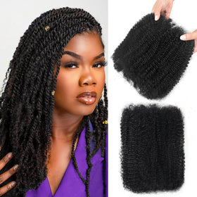 Dilekay Afro Kinkys Bulk Human Hair 18 Inch natural black front view