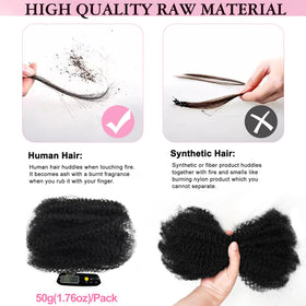 Dilekay Afro Kinkys Bulk Human Hair natural black colour options