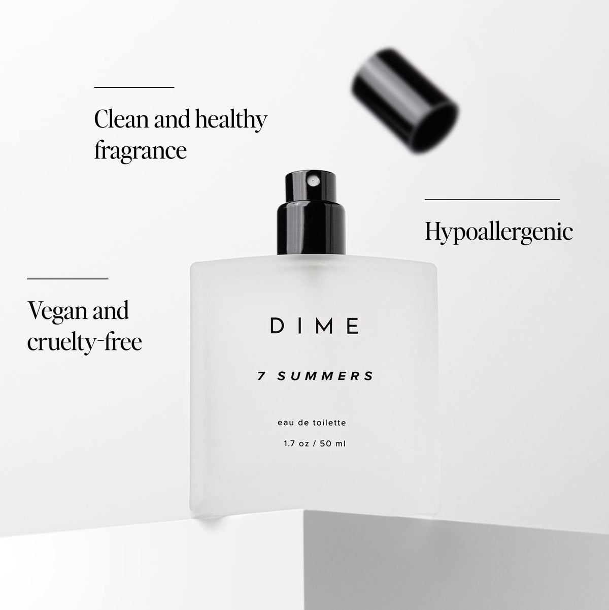 DIME 7 Summers Eau de Toilette on a vanity table