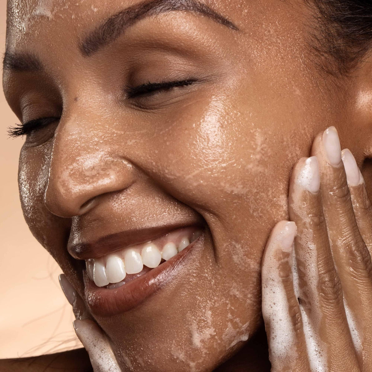 DIME Gentle Jelly Cleanser 4 oz being applied to damp skin