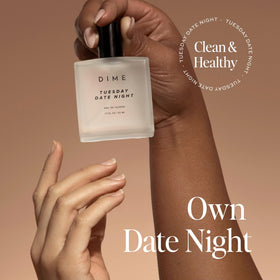 DIME Tuesday Date Night Perfume 1.7 oz with floral background