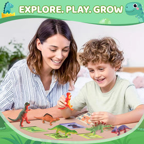 Dinosaur learning cards included with bath bombs