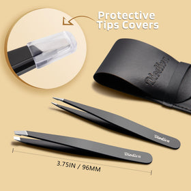 Diodiva tweezers set on a vanity with grooming essentials