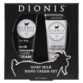 Dionis Goat Milk Hand Cream Gift Set front view with two 1 oz tubes