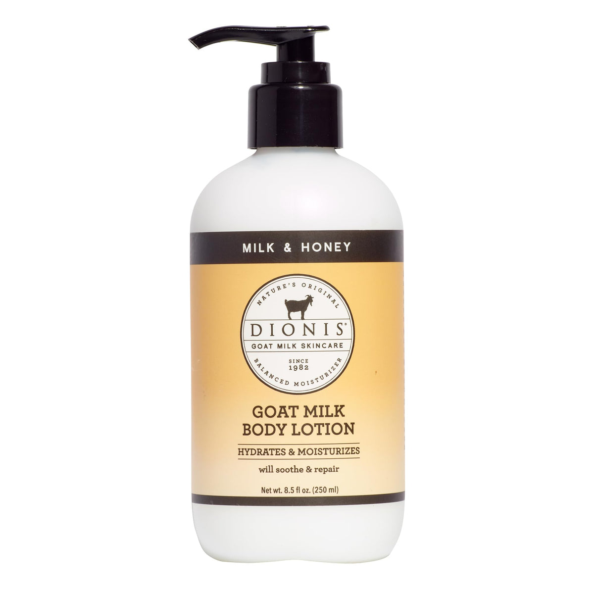 Dionis Goat Milk Lotion 8.5 oz front view with pump