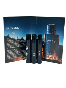 Dior Sauvage Men Sample Perfume 1ml vials arranged on a table