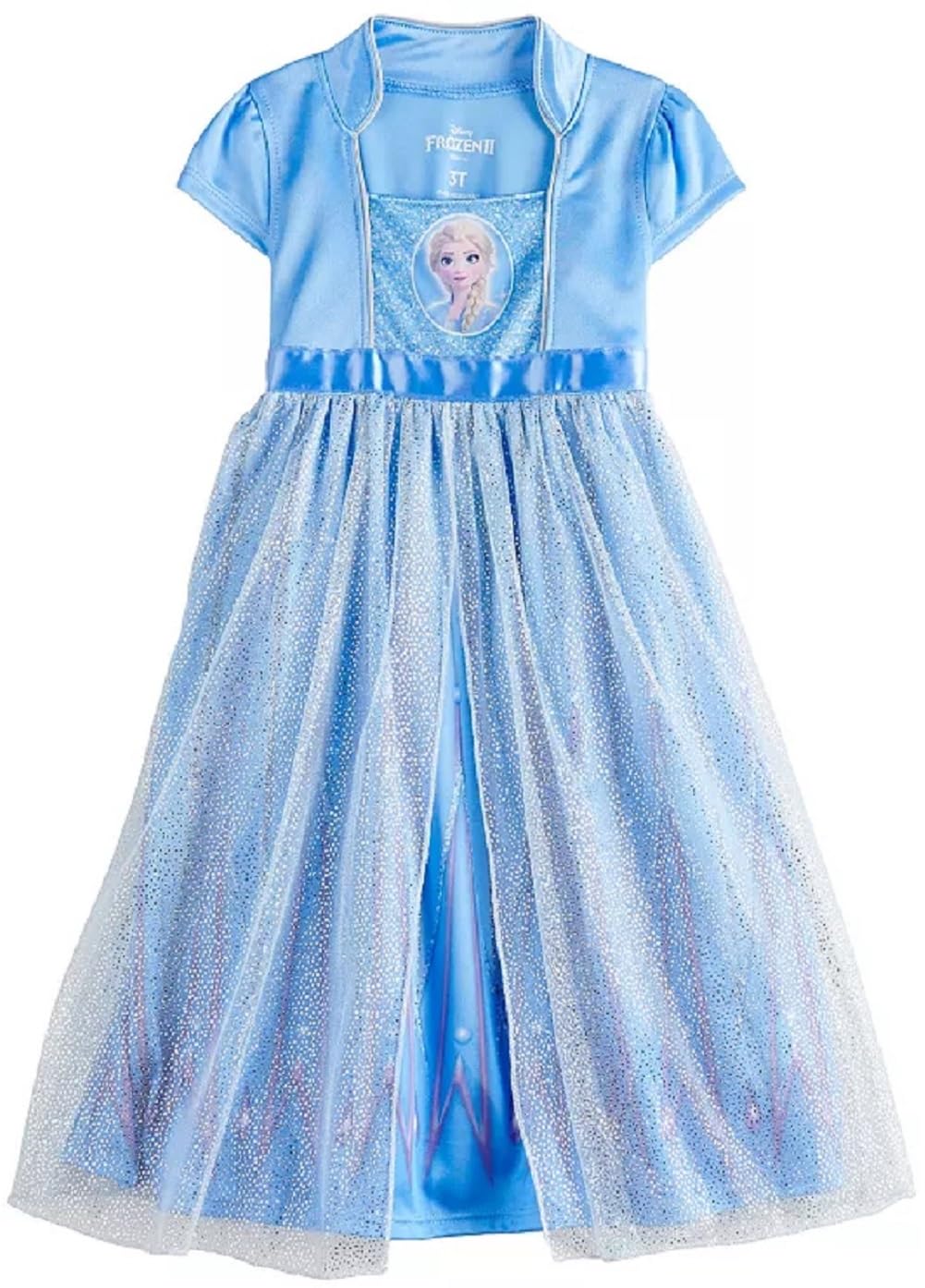 Disney Frozen nightgown for girls featuring Elsa in elegant blue