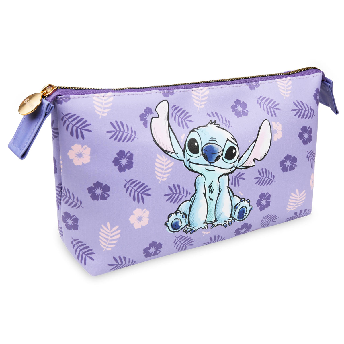 Disney Toiletry Bag front view in purple featuring Stitch