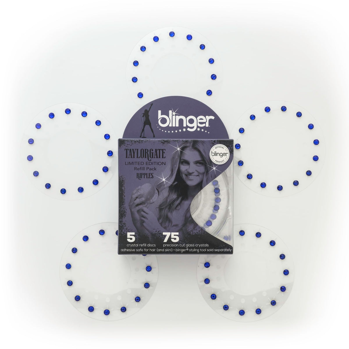 Display of blinger crystals in vibrant colours