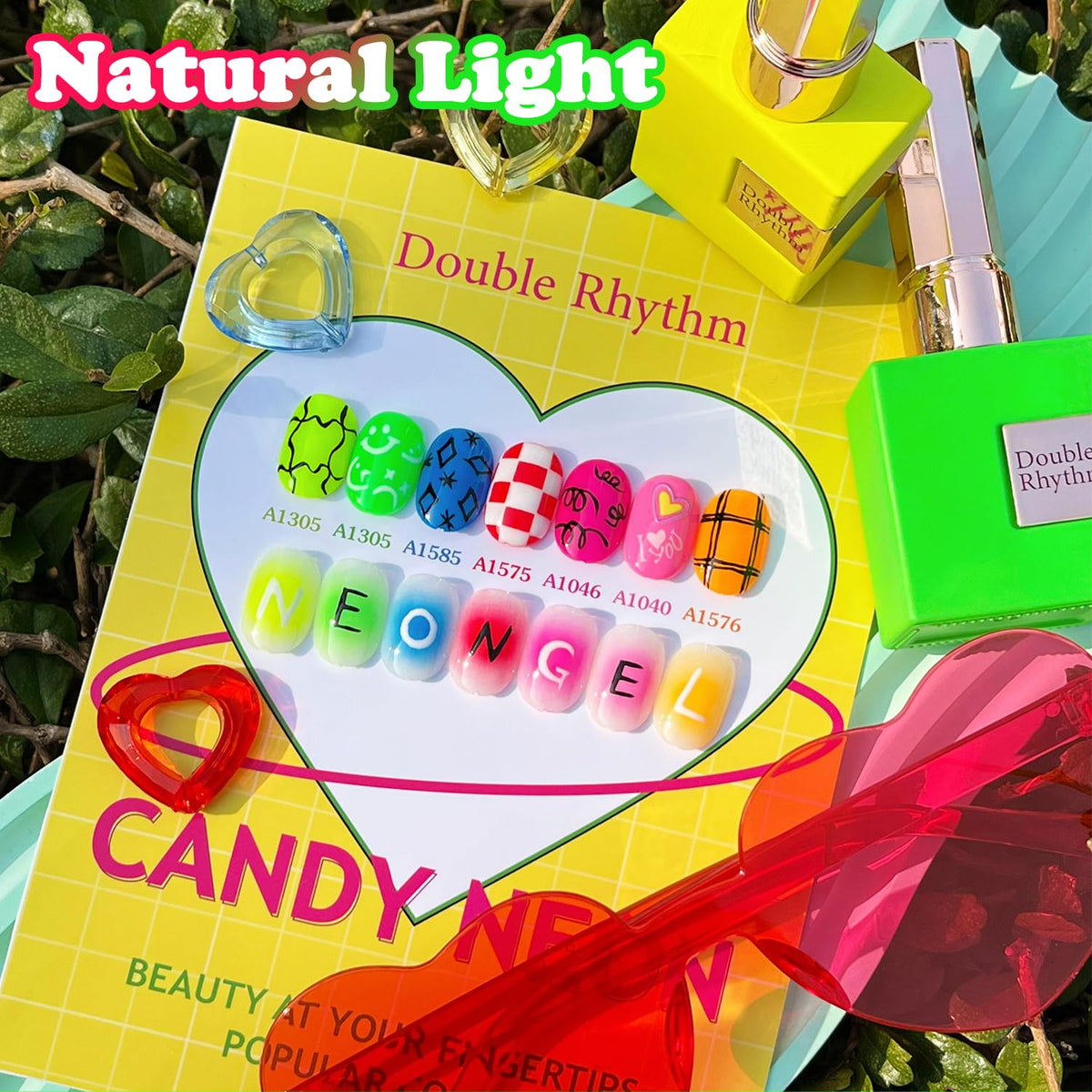 Display of Double Rhythm gel polish set packaging