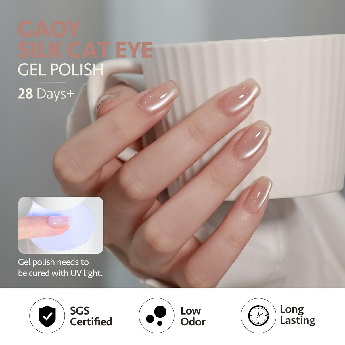 Display of GAOY Icy Glass Cat Eye Gel Nail Polish colours