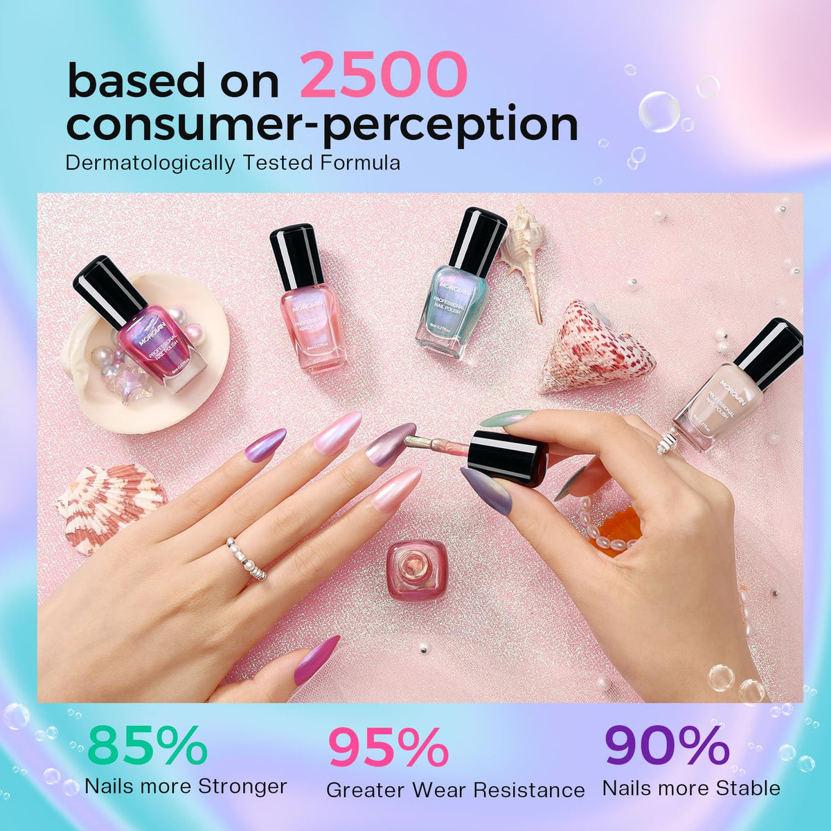 Display of Morovan nail polish set with accessories