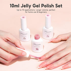 Display of PEACECOLOR gel nail polish set with packaging