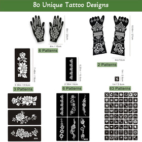 Display of stencils included in XWGLFT tattoo kit