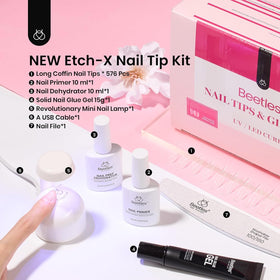 Display of the beetles Gel Nail Kit components on a table