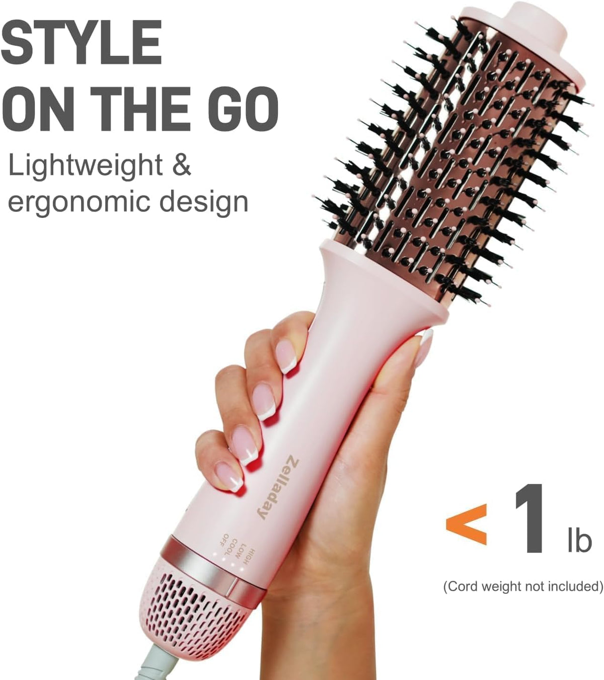 DISSTAR Hair Blow Dryer Brush demonstrating lightweight design