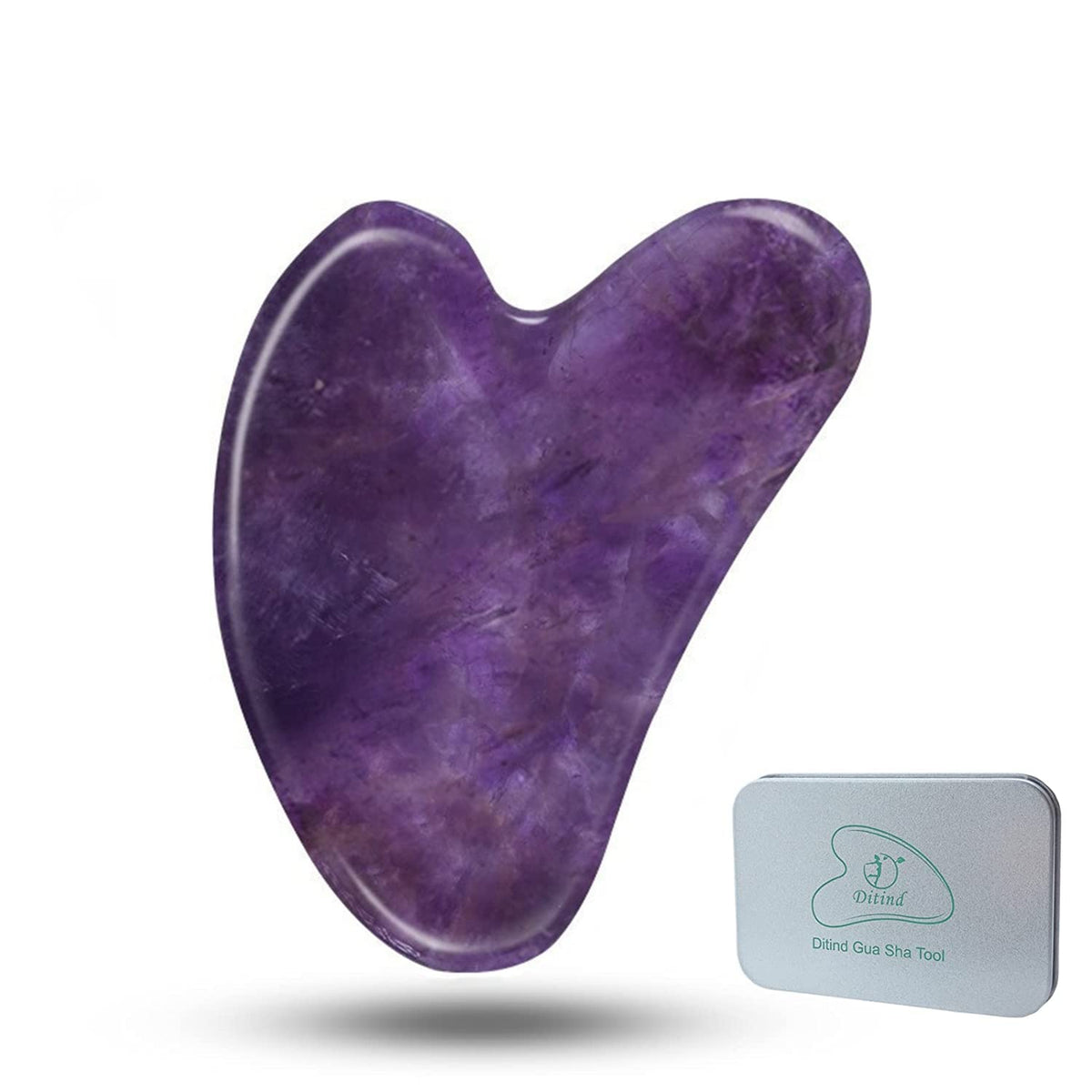 Ditind Gua Sha facial tool front view in jade