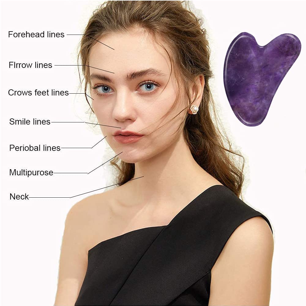 Ditind Gua Sha tool being used on a woman's face