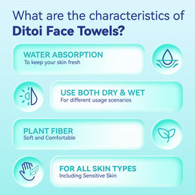 Ditoi Disposable Face Towels stacked for easy access
