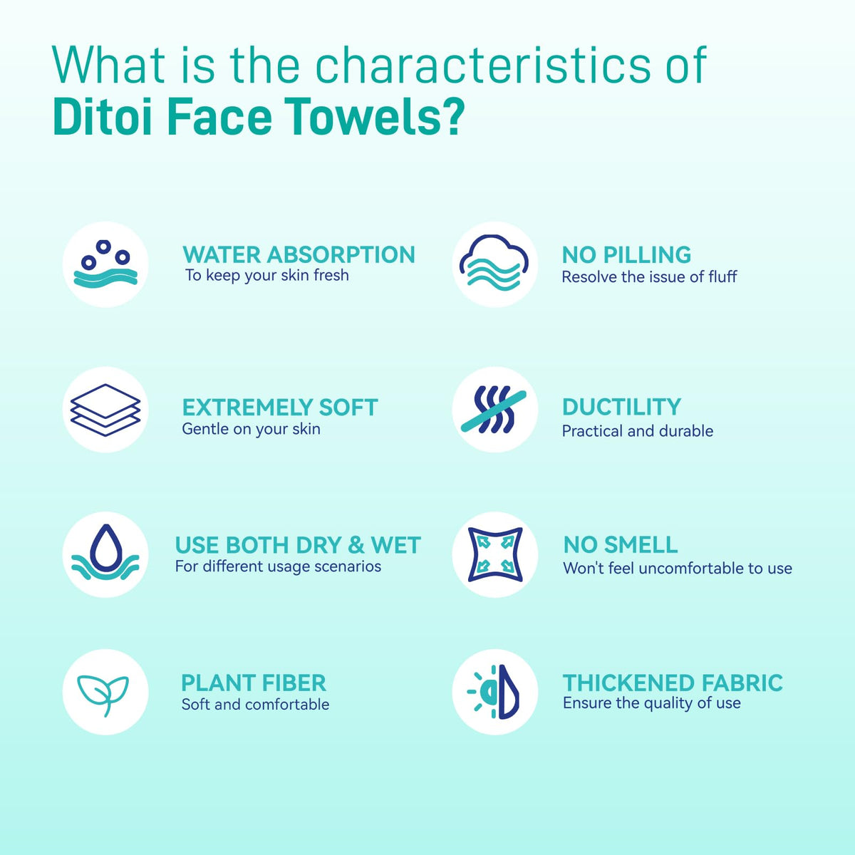 Ditoi Face Towels XXL displayed with makeup removal tools