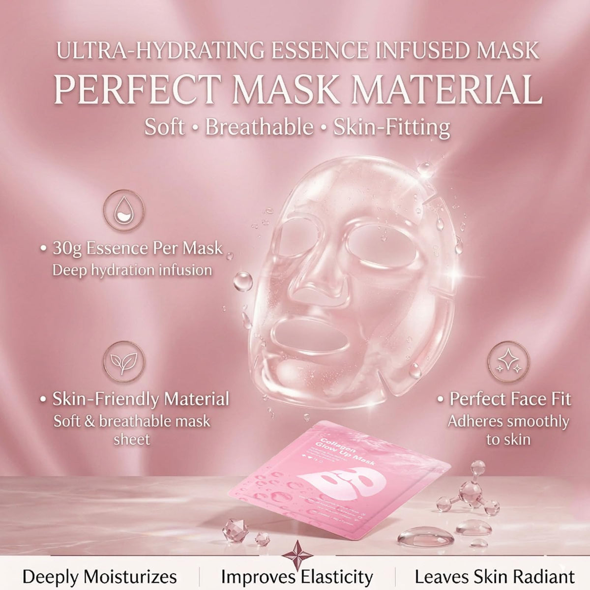 DiuGouNi Collagen Face Mask with a glowing skin effect