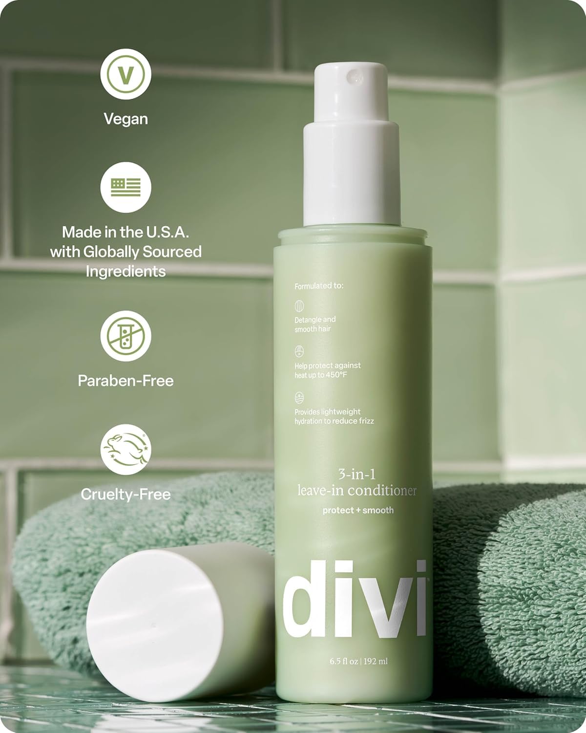Divi 3-in-1 Leave-In Conditioner with styling tools
