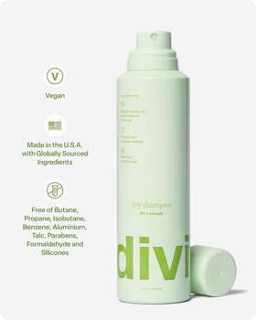 divi Dry Shampoo lifestyle scene with model