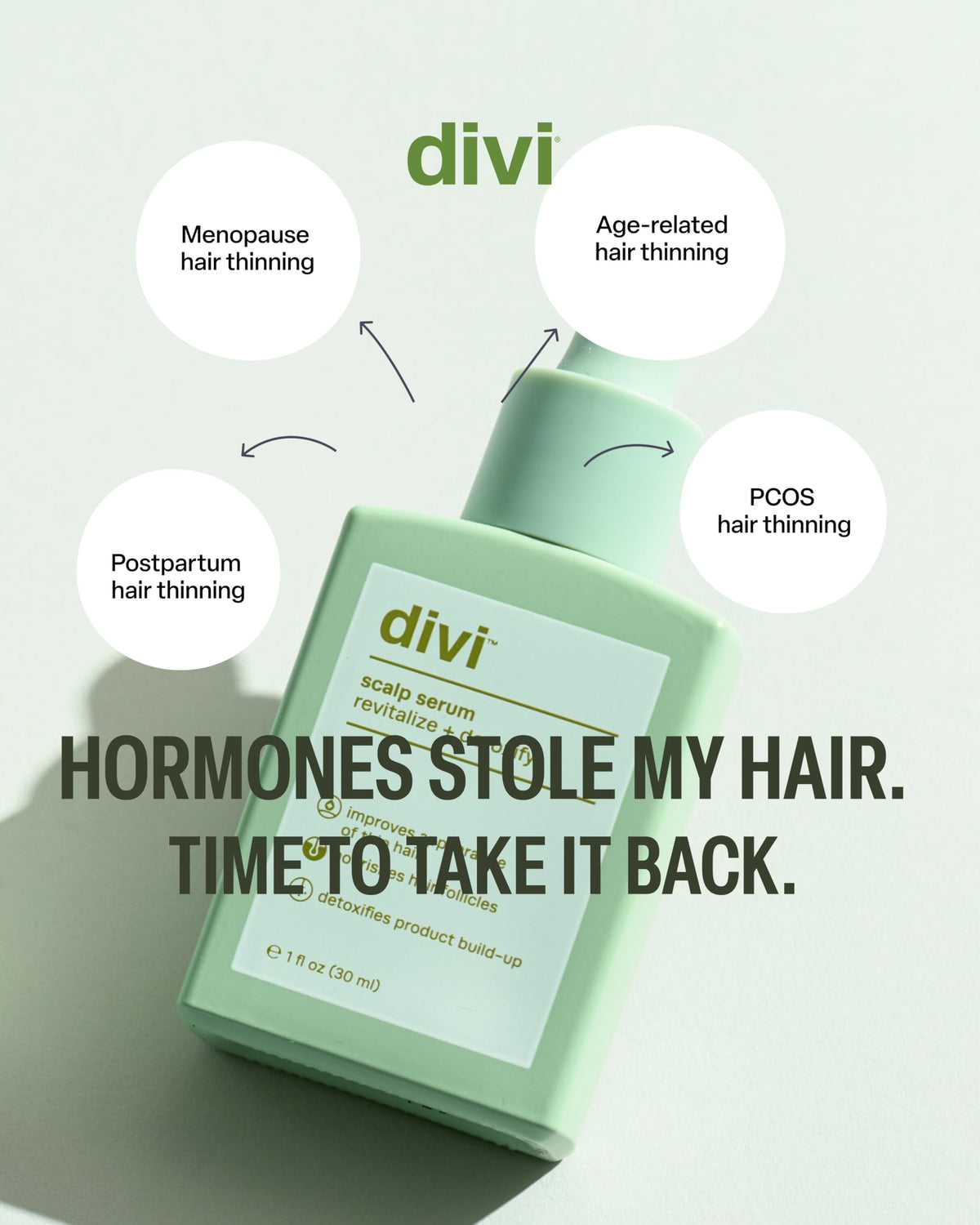 divi Scalp Serum 100ml close-up of bottle