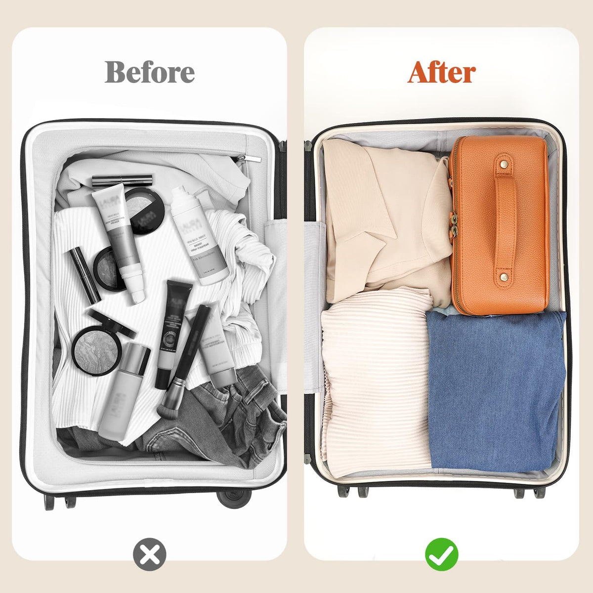 Divvia Travel Makeup Bag in lifestyle setting