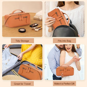 Divvia Travel Makeup Bag packed for travel