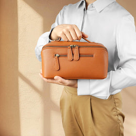 Divvia Travel Makeup Bag showing waterproof material